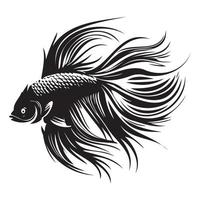 betta pesce vettore illustrazione, combattente pesce logo design