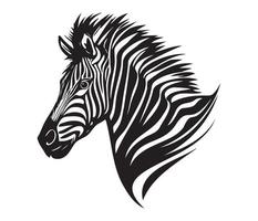 zebra viso, sagome zebra viso, nero e bianca zebra vettore