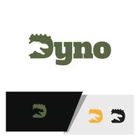 lettera d dinosauro logo vettore