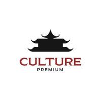 vettore tradizionale edificio coreano tetto cultura logo design concetto illustrazione idea