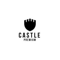 vettore castello con scudo logo design concetto modello illustrazione idea