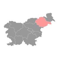 drava carta geografica, regione di slovenia. vettore illustrazione.