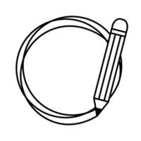 silhouette il giro telaio con matita. vettore illustrazione su bianca sfondo.