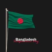 vettore del giorno dell'indipendenza con bandiere del bangladesh.