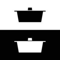 tubo padella silhouette piatto vettore. nero e bianca bakeware icona per ragnatela. collezione di cottura al forno utensili per cucina concetto. utensili da cucina utilizzando nel un' forno. vettore