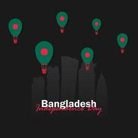 vettore del giorno dell'indipendenza con bandiere del bangladesh.