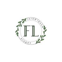 fl iniziale bellezza floreale logo modello vettore