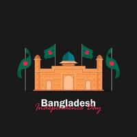 vettore del giorno dell'indipendenza con bandiere del bangladesh.