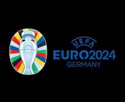 Euro 2024 Germania ufficiale logo con nome simbolo europeo calcio finale design illustrazione vettore con nero sfondo