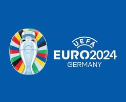 Euro 2024 Germania ufficiale logo con nome simbolo europeo calcio finale design illustrazione vettore con indietro sfondo