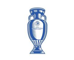 Euro trofeo uefa ufficiale logo simbolo blu europeo calcio finale design vettore illustrazione