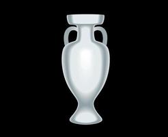 Euro 2024 uefa trofeo grigio simbolo europeo calcio finale design vettore illustrazione con nero sfondo