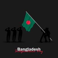 vettore del giorno dell'indipendenza con bandiere del bangladesh.