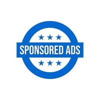sponsorizzato Annunci attività commerciale promozionale pubblicità etichetta icona cartello distintivo design vettore