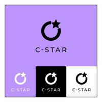 c stella minimalista logo disegno, logo design con multiplo variazioni vettore