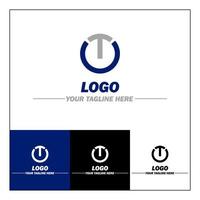 t lettera minimalista logo, logo design con multiplo variazioni vettore