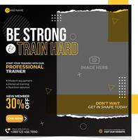 palestra fitness social media post design template premium vector