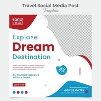 vacanza viaggio e turismo piazza aviatore inviare bandiera e sociale media inviare modello design vettore