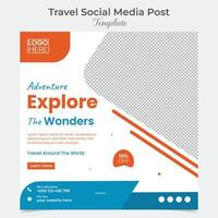 turismo e viaggio vacanza vacanza sociale media inviare e piazza aviatore inviare bandiera modello design vettore