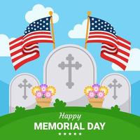 sfondo del memorial day degli stati uniti vettore