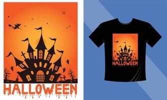 Halloween a caccia maglietta design vettore