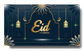 eid mubarak card o banner design. modello di sfondo modificabile vettore