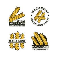 spirale maccheroni distintivo design logo collezione vettore