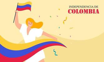 piatto 20 de julio illustrazione, feste nel Colombia vettore