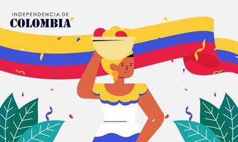 piatto 20 de julio illustrazione, feste nel Colombia vettore