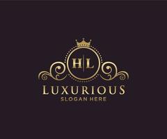 iniziale hl lettera reale lusso logo modello nel vettore arte per ristorante, regalità, boutique, bar, Hotel, araldico, gioielleria, moda e altro vettore illustrazione.