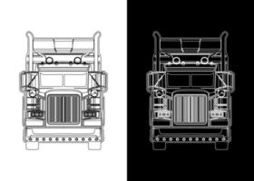 vettore di progettazione del logo del camion semi