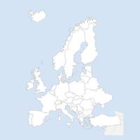Europa-paesi mappa vettoriali gratis