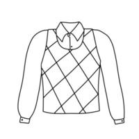 semplice mano disegnato scarabocchio di Maglione con camicia. vettore