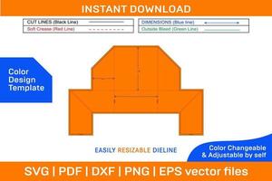 tempo holtz splat confezione scatola Dieline modello e 3d scatola design colore design modello vettore