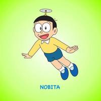 personaggio nel Doraemon cartone animato vettore