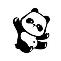 poco panda silhouette fabbricazione carino gesti animale cartoni animati per bambini vettore