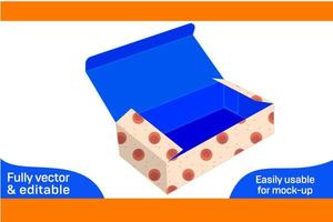 pieghevole ondulato scatola di cartone scatola Dieline modello e 3d scatola design3d scatola vettore