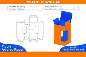 Vape succo confezione scatola Dieline modello e 3d scatola design scatola Dieline vettore