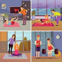 personal sport trainer concetto ortogonale illustrazione vettoriale