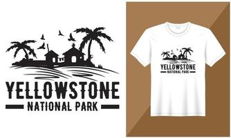 yellostone nazionale parco illustrazione villaggio uccello vettore t camicia design