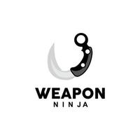 arma logo, tradizionale arma karambit vettore, ninja combattente attrezzo semplice disegno, simbolo icona, illustrazione vettore