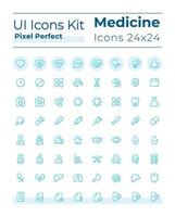 medicina relazionato pixel Perfetto pendenza lineare ui icone impostare. assistenza sanitaria. ospedale e clinica. linea contorno utente interfaccia simboli. moderno stile pittogrammi. vettore isolato schema illustrazioni