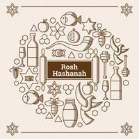 rosh hashanah elementi vettore