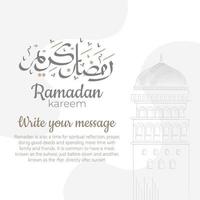 calligrafia araba di ramadan kareem con ornamenti islamici tradizionali. illustrazione vettoriale