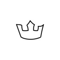 corona mano disegnato icona per re e Regina vettore