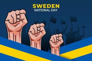 festa nazionale della svezia. celebrato ogni anno il 6 giugno in Svezia. felice festa nazionale della libertà. bandiera della svezia. poster design patriottico. vettore