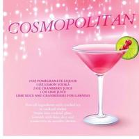 cocktail cosmopolita ricetta sfondo illustrazione vettoriale