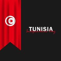 vettore del giorno dell'indipendenza con le bandiere della tunisia.