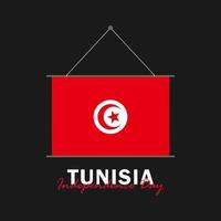 vettore del giorno dell'indipendenza con le bandiere della tunisia.