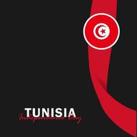 vettore del giorno dell'indipendenza con le bandiere della tunisia.